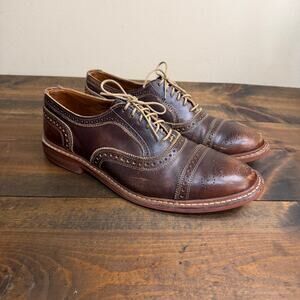 Allen Edmonds Strandmok Cap-toe Oxfords Brown Saddle Leather Men's size 10 D